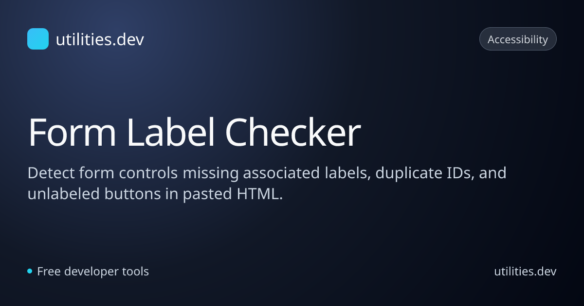 Form Label Checker | utilities.dev