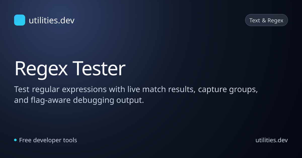 Regex Tester & Validator | utilities.dev