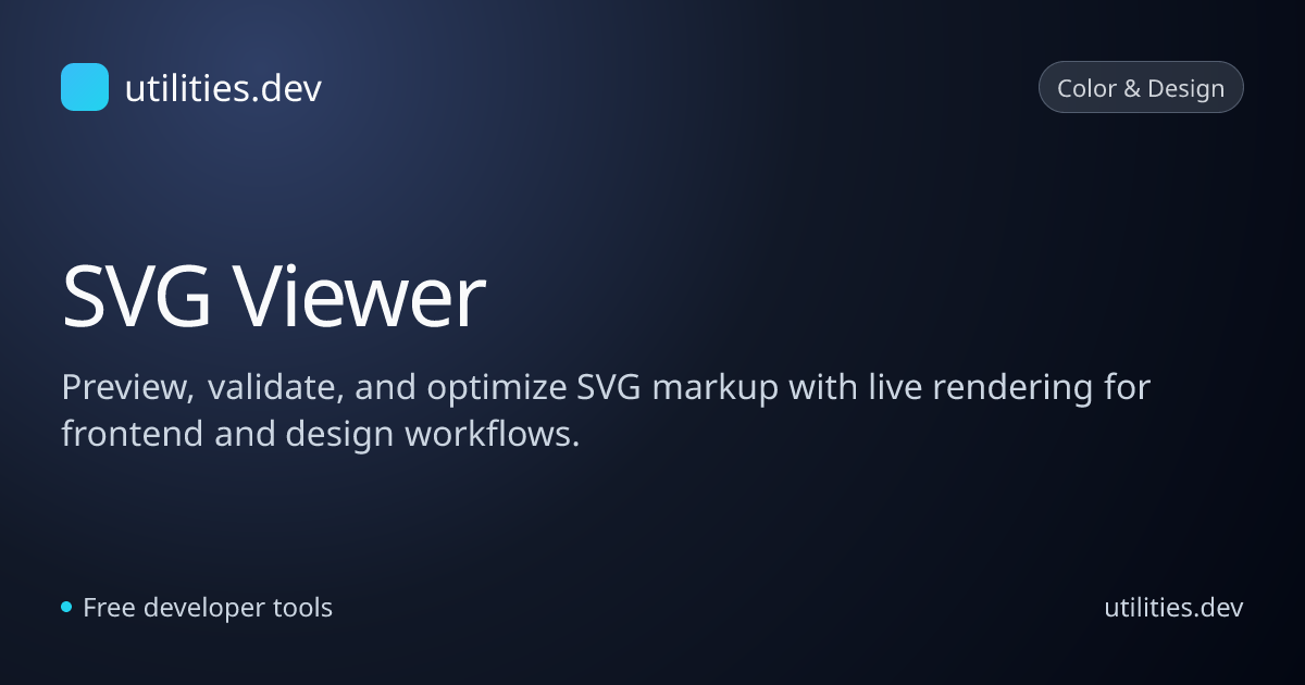 SVG Viewer and Optimizer | utilities.dev